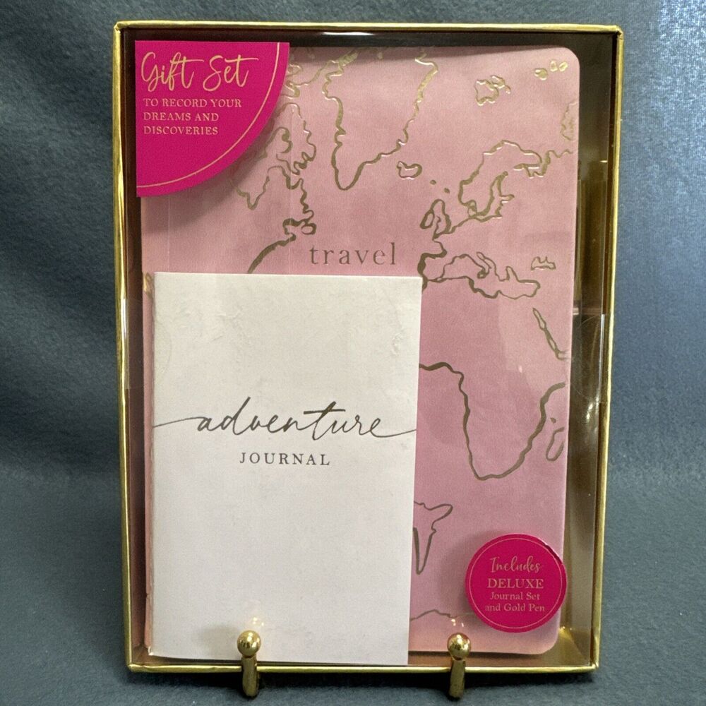 Deluxe Adventure Travel Journal Gold Pen Gift Set Two if by Sea Studios NIB
